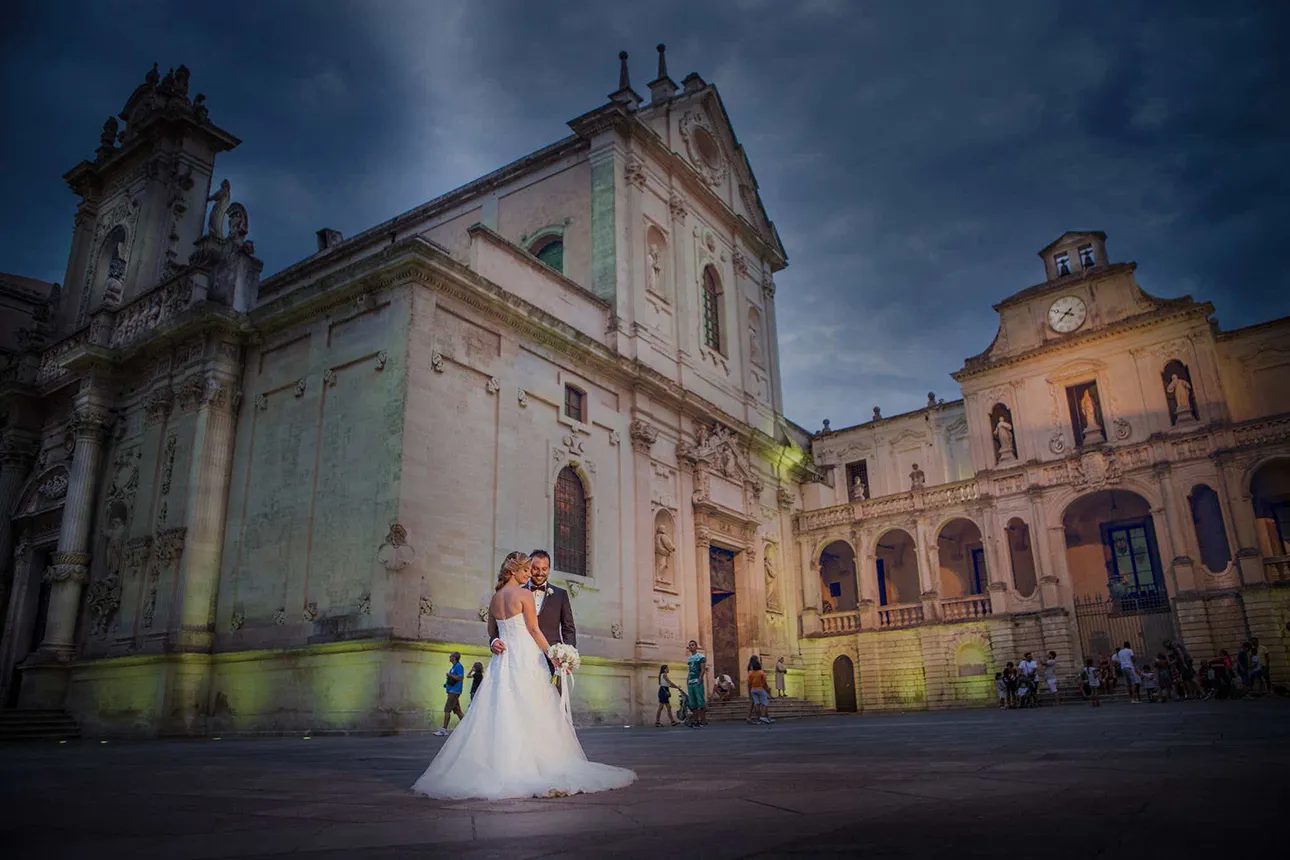 Foto sposi duomo di Lecce