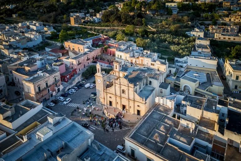 Matrimonio a Tuglie, fotografia aerea realizzata con il drone