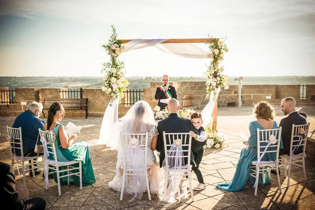 Matrimonio con rito civile celebrato al castello di Castro Lecce